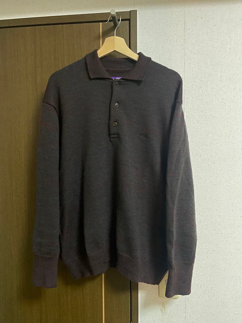 パープルレーベル　ニットポロ　Lサイズ