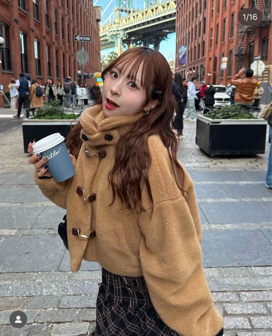 [1度着用]AmlyCity ラメボアブルゾン　 キャメル