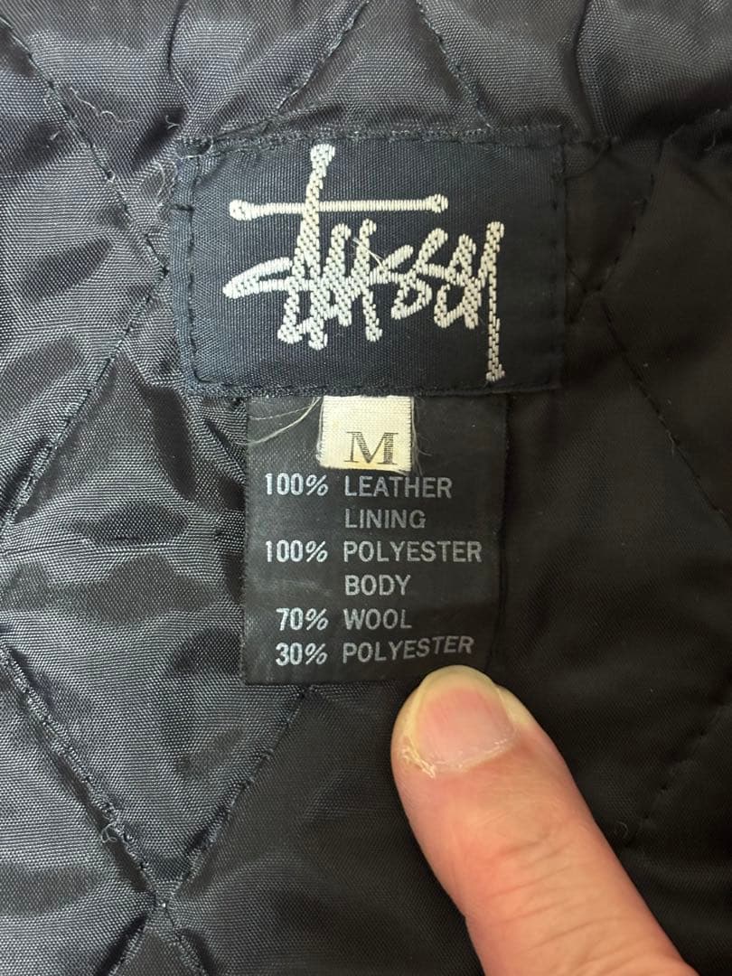 OLD STUSSY Big4 スタジャン M ホワイト