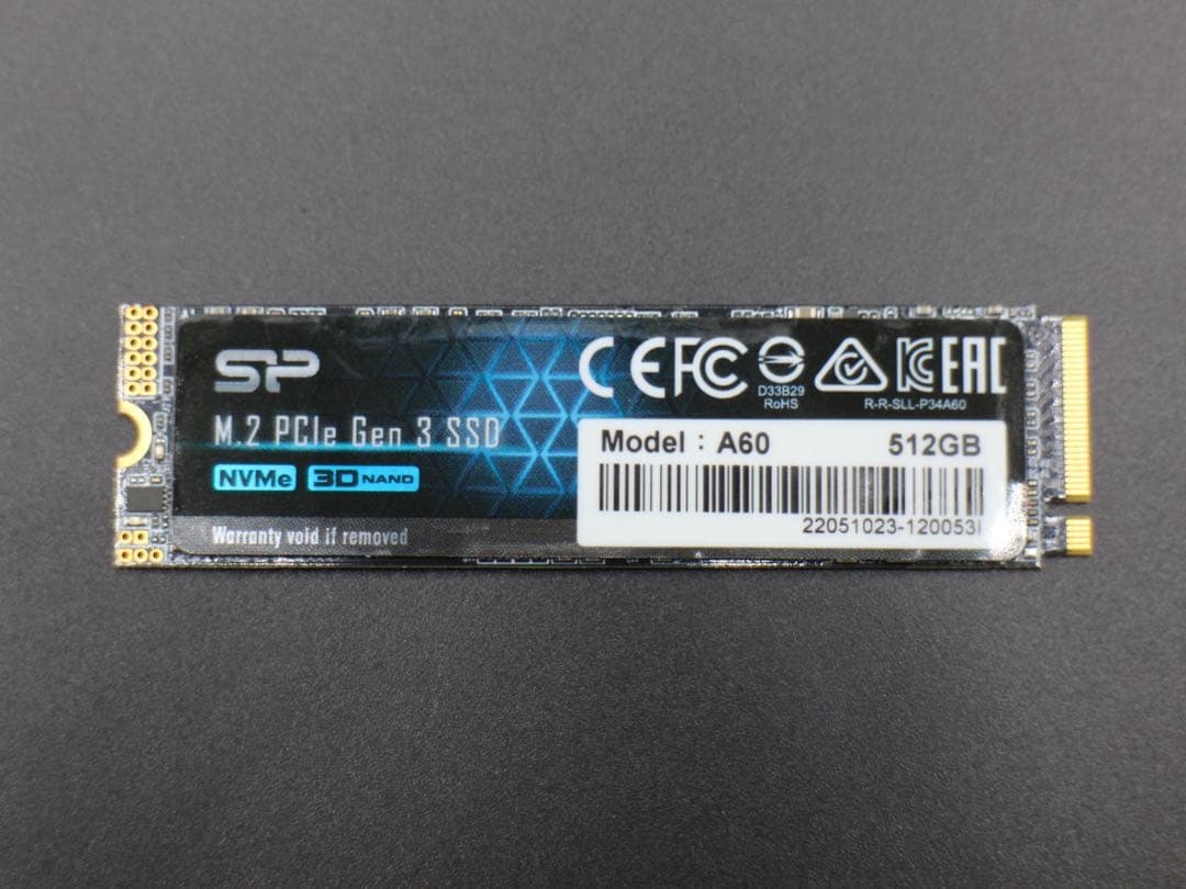 シリコンパワー M.2 SSD 512GB NVMe