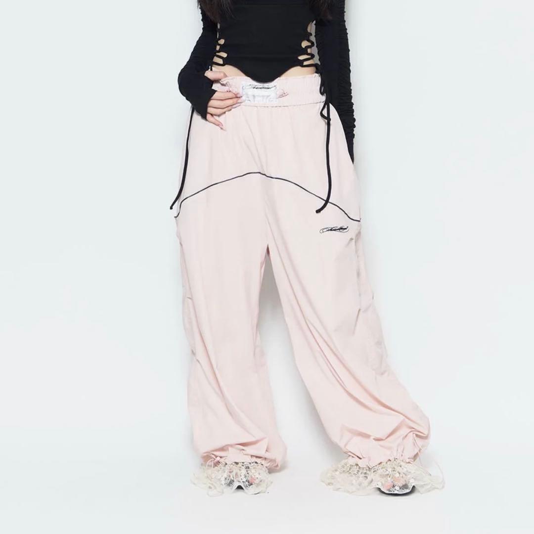 パンツ theredthread S nylon jersey pants lace