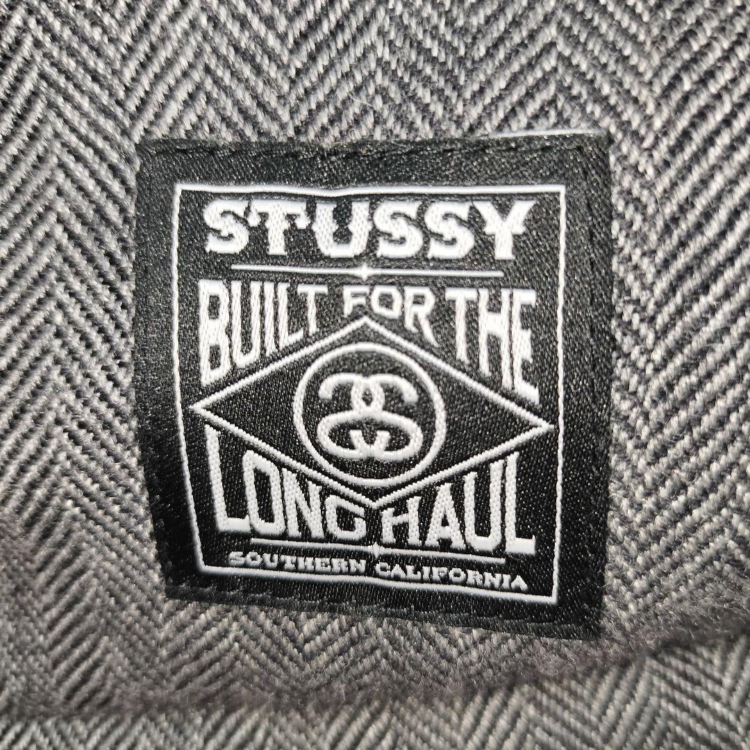 2WAY ダウンベスト Stussy ヘリンボーン モノグラム　グレー　Mサイズ