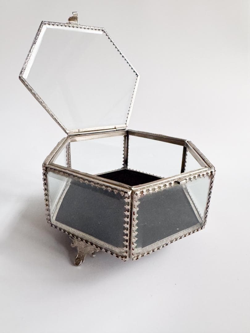 フランスアンティーク ジュエリーボックス 六角形