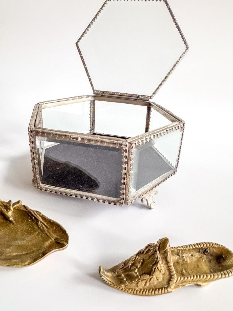 フランスアンティーク ジュエリーボックス 六角形