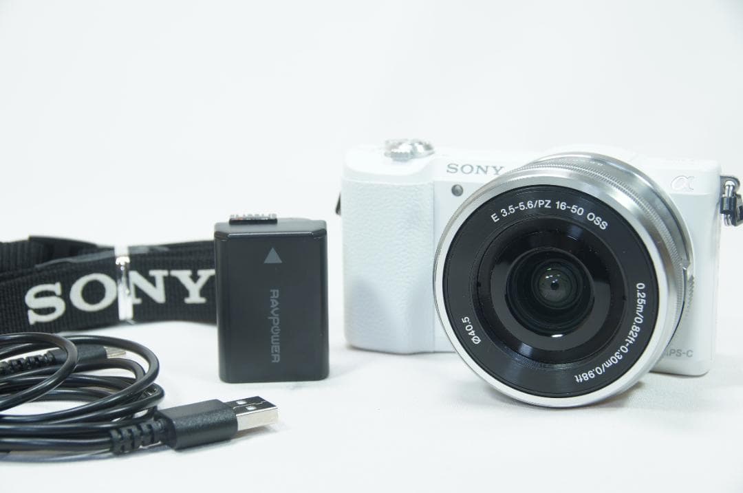 【美品】 SONY α5100 ホワイト シャッター数248回 【返品保証】