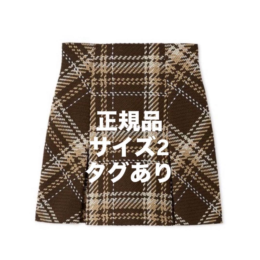 SNIDEL Sustainableロービングチェックミニスカート ブラウン