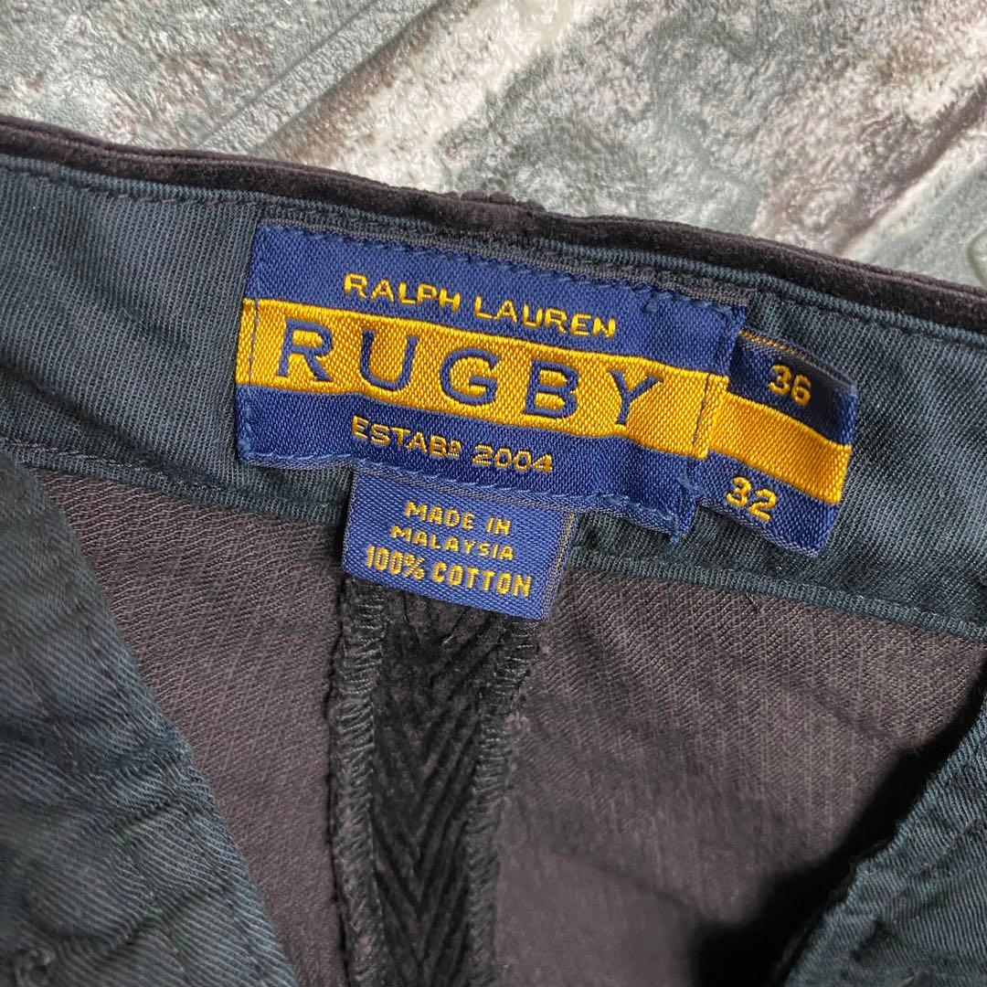 ラルフローレンラグビー 太畝コーデュロイパンツ ブラック 黒 36×32 hr9