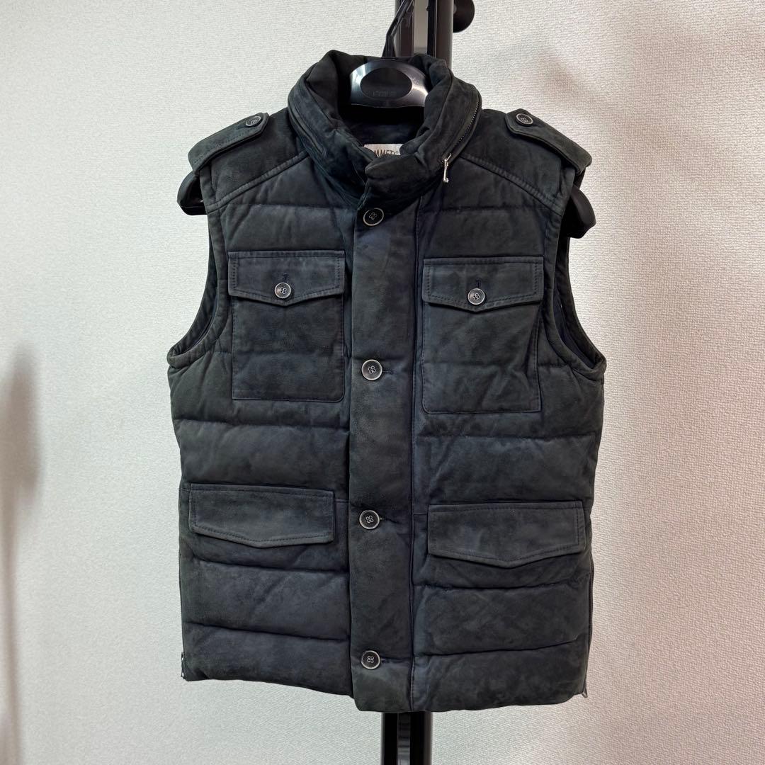 EMMETI ムートンダウンベスト 44サイズ ジャケット スエード レザー