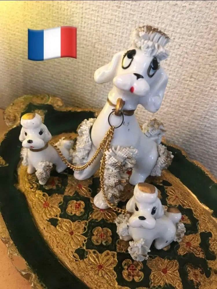 【フランス 30'】陶器のスパゲティプードル/３匹セット