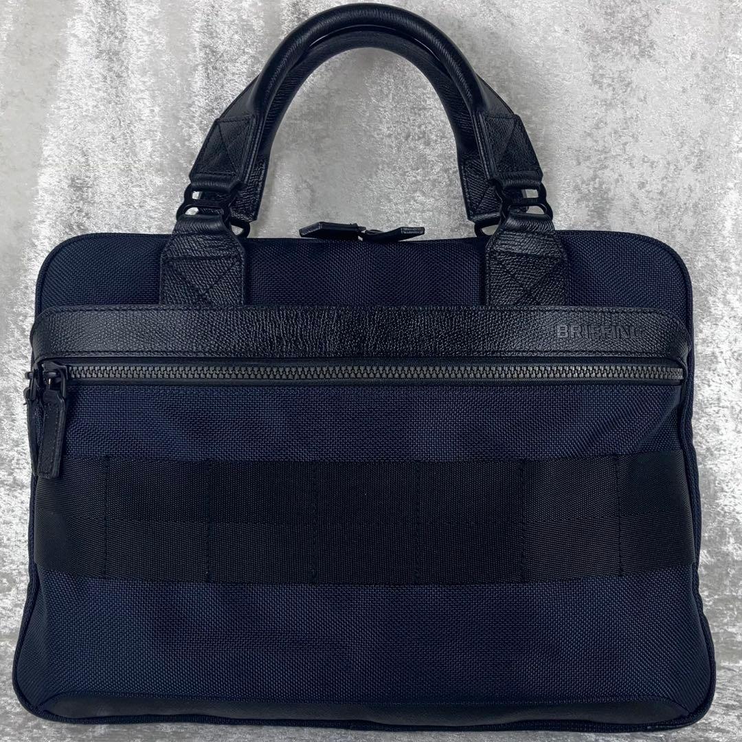 現行 極美品 ブリーフィング フュージョン ワンウェイ ブリーフケース ネイビー