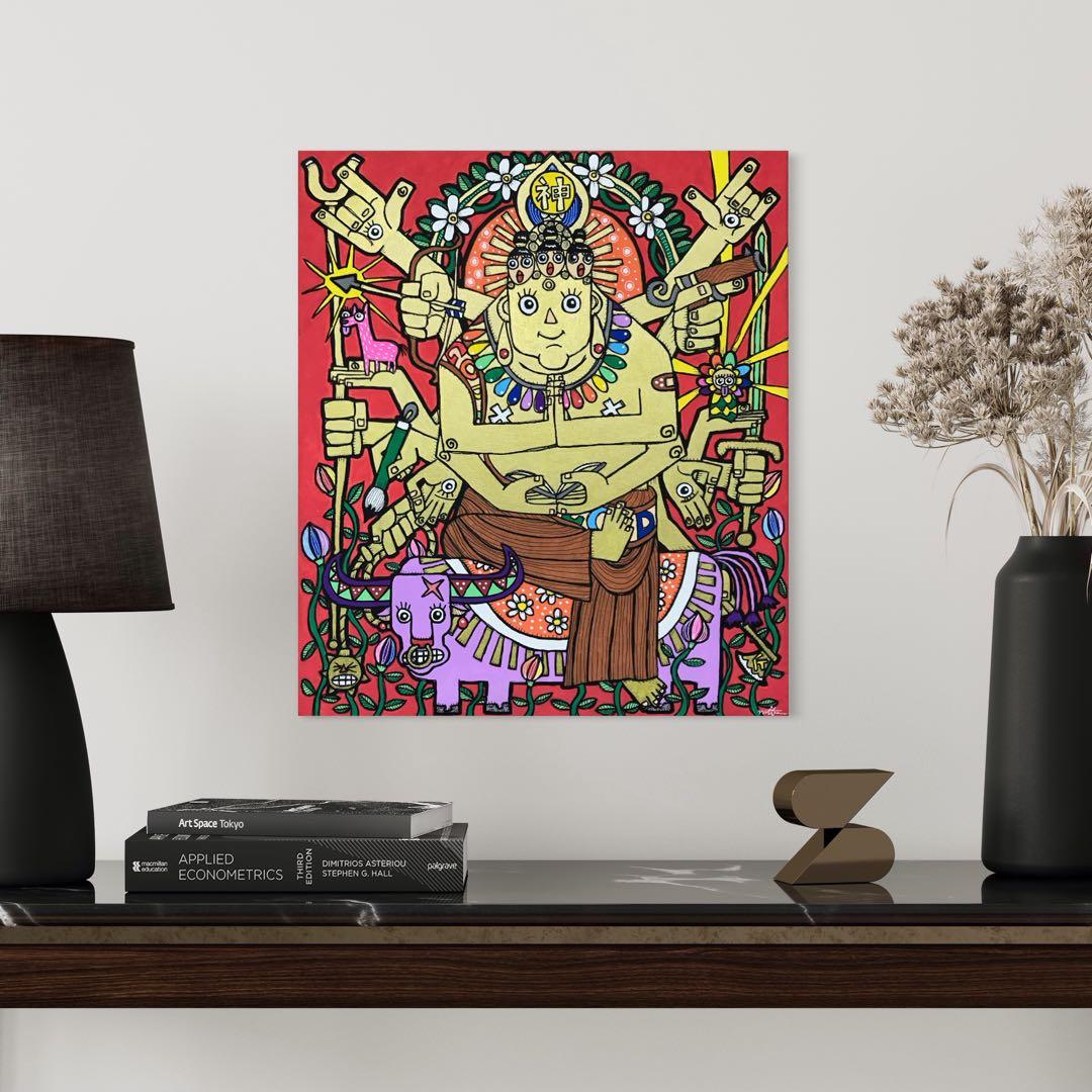 k*o様 絵画　アート　インテリア　仏　現代　開運　縁起　カラフル　赤　金　かわ