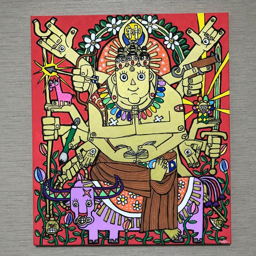 k*o様 絵画　アート　インテリア　仏　現代　開運　縁起　カラフル　赤　金　かわ