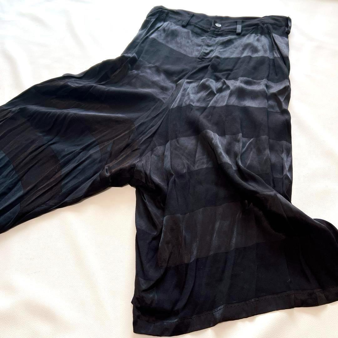 Y’s ワイズ ヨウジヤマモト 変形 とろみ ボーダー ワイド サルエルパンツ