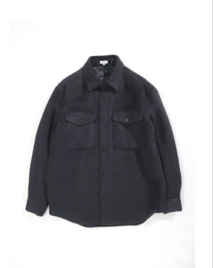 Scye アルパカシャギー シャツジャケット ダークネイビー サイズ40