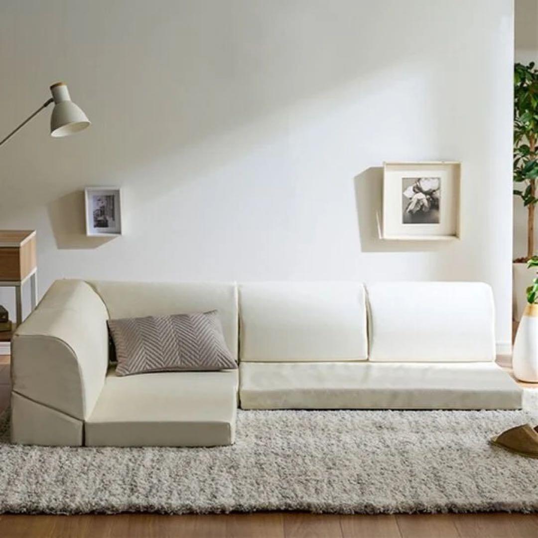 ローソファー 2人掛け 3人掛け L字 コーナー　ソファベッド　リクライニング