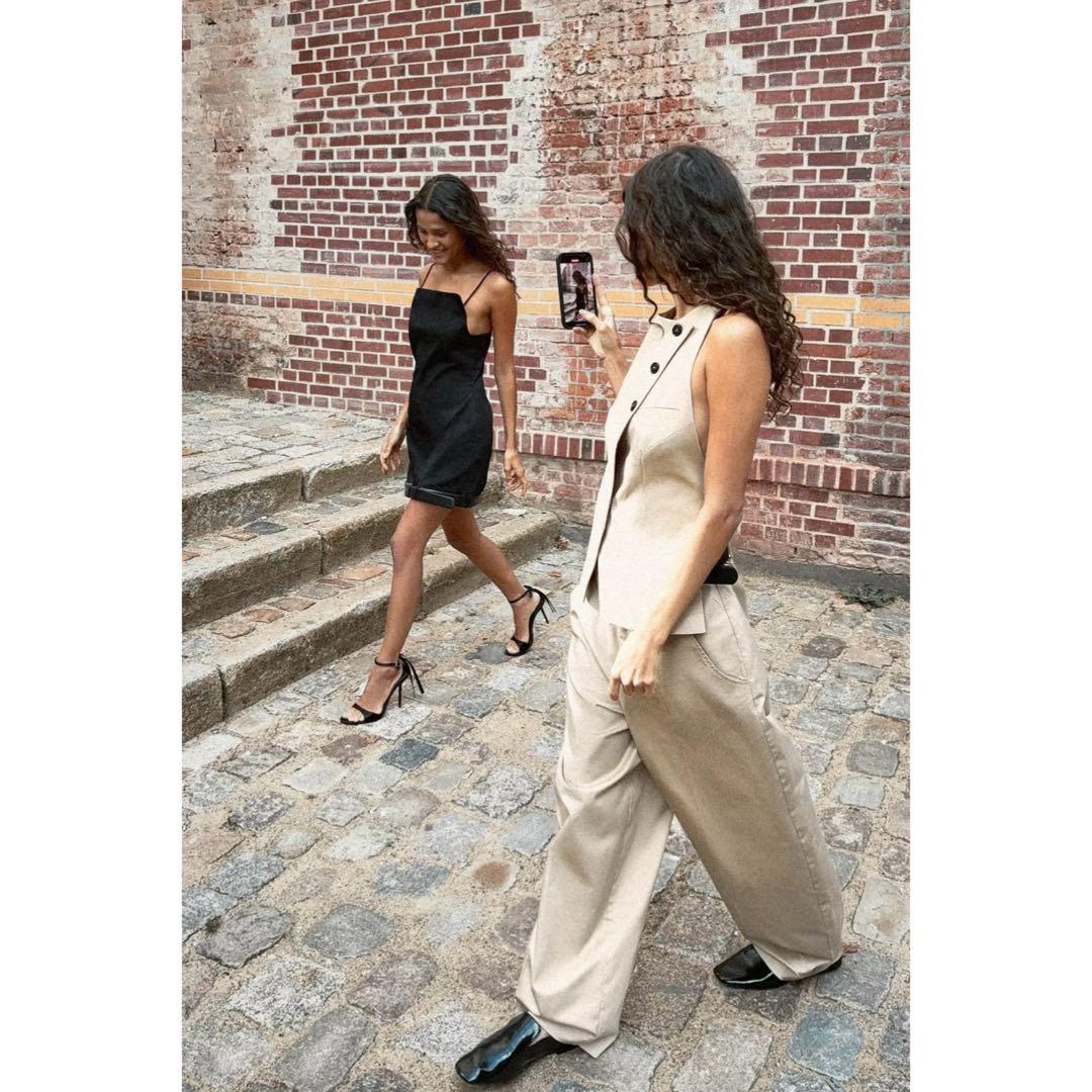 ZARA ザラ ベルト付きワイドパンツ チノパン