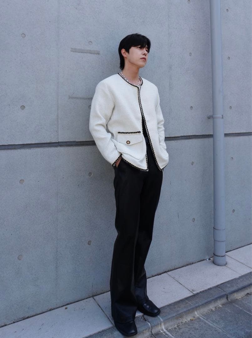 【ALUDE SELECT】 tweed jacket white