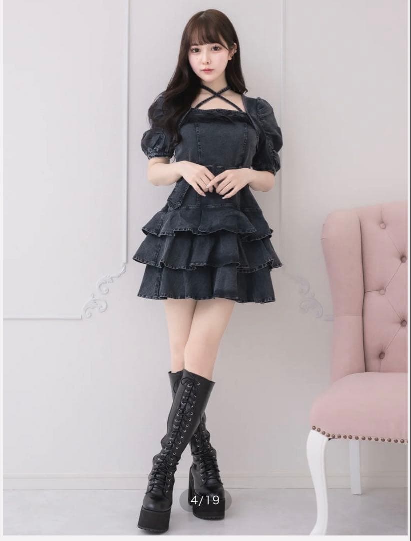 pium ピウム ティアードフリルミニワンピース