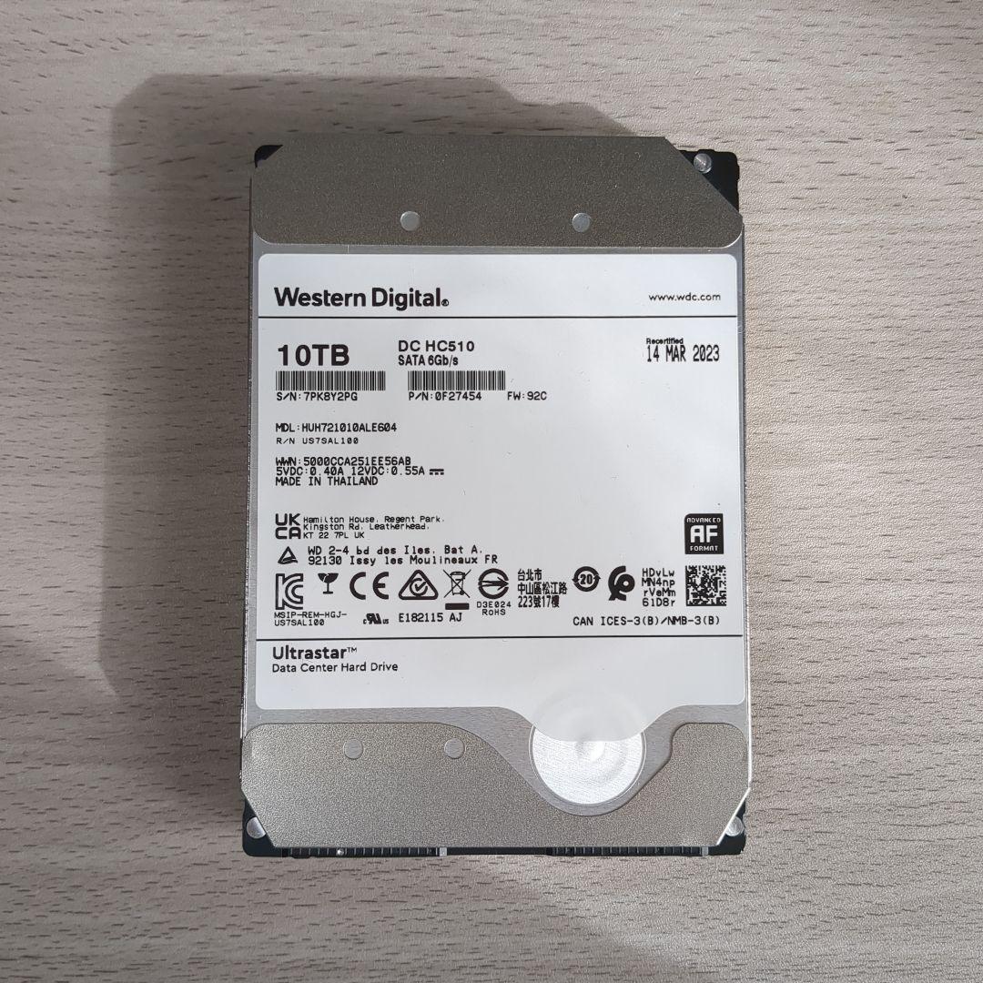 内蔵型ハードディスクドライブ Western Digital 10TB DC HC510 HDD