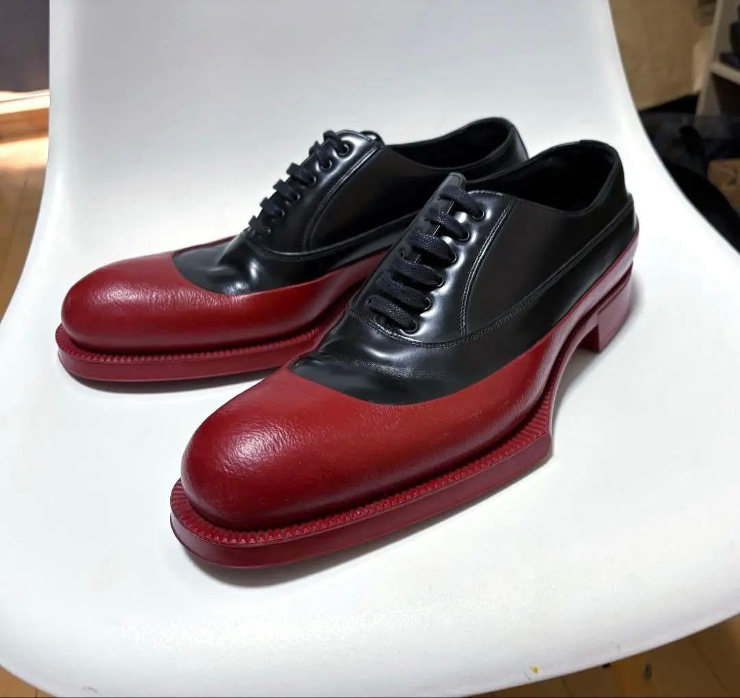 最終価格 名作 プラダ12AW ラバーソールドレスシューズ9美品