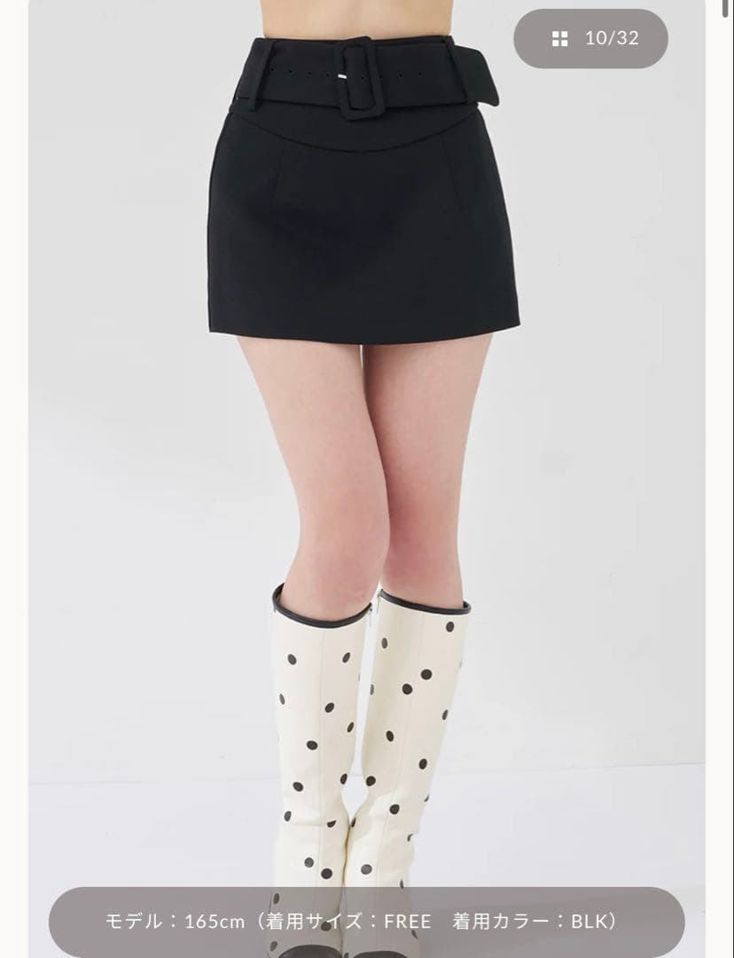 Darich シェイプラインベルトミニスカート ブラック