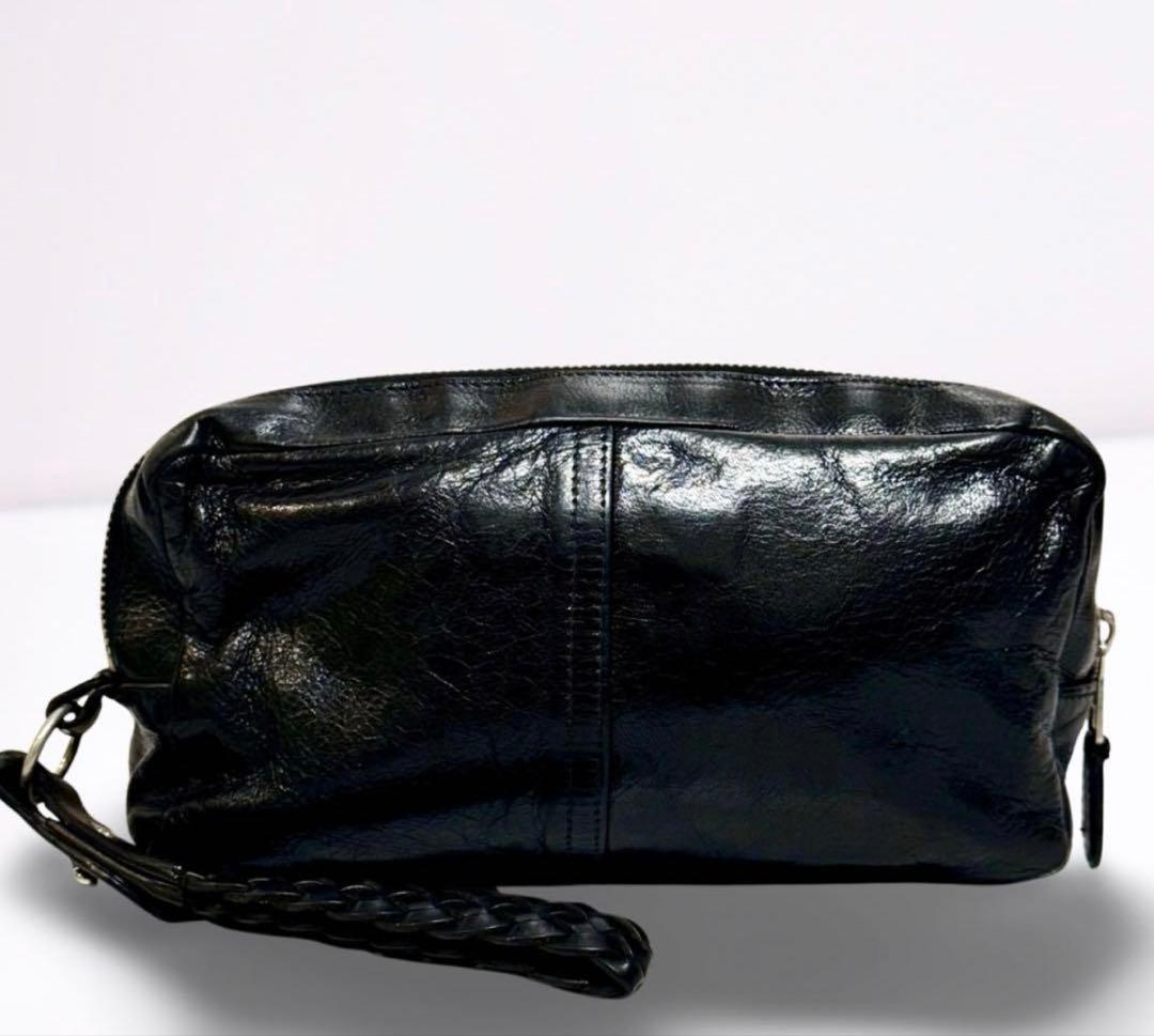 れ*ん様 正規品 バレンシアガ BALENCIAGA レザー クラッチバッグ 黒