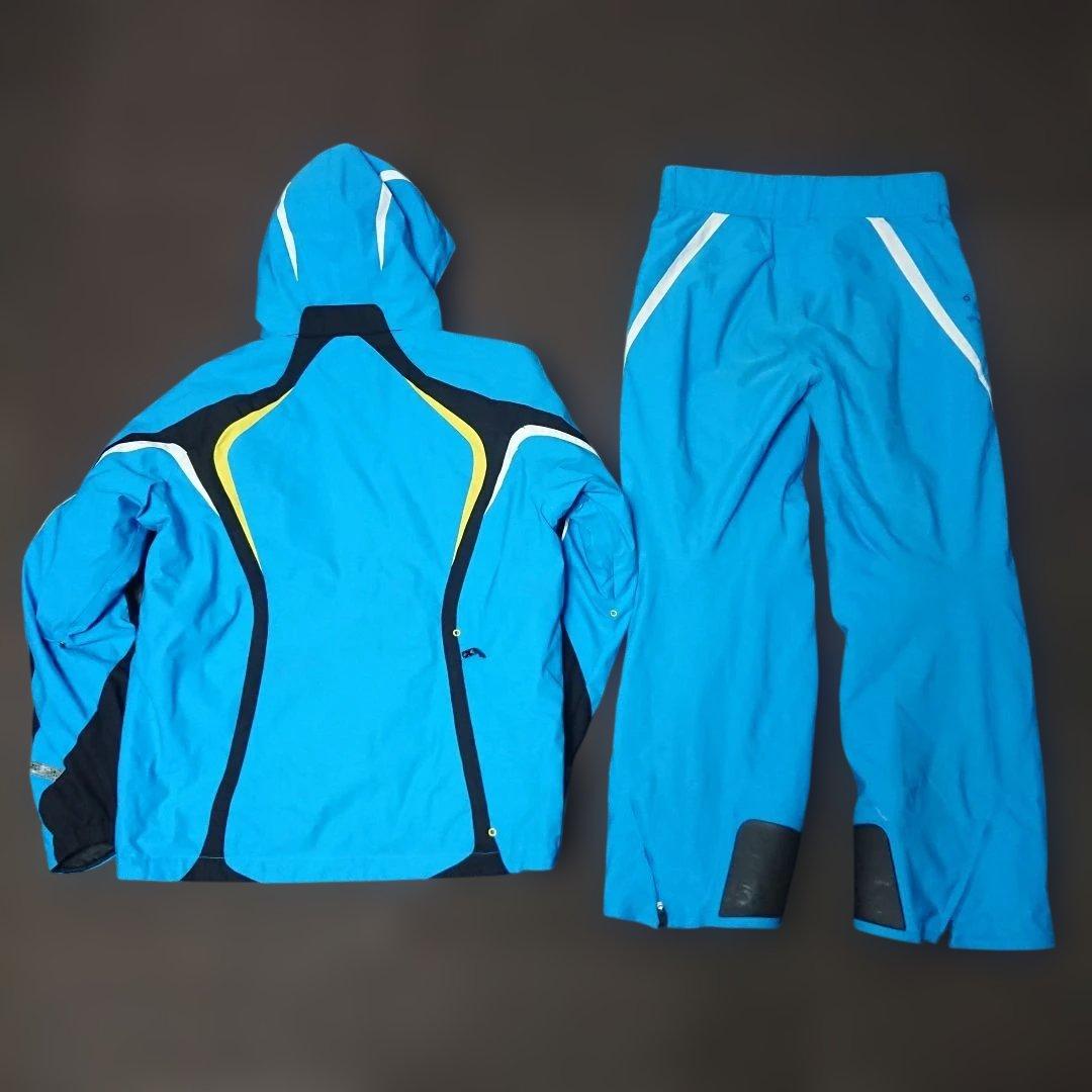 送料無料【DESCENTE】水色スキーウェア上下セット L/L