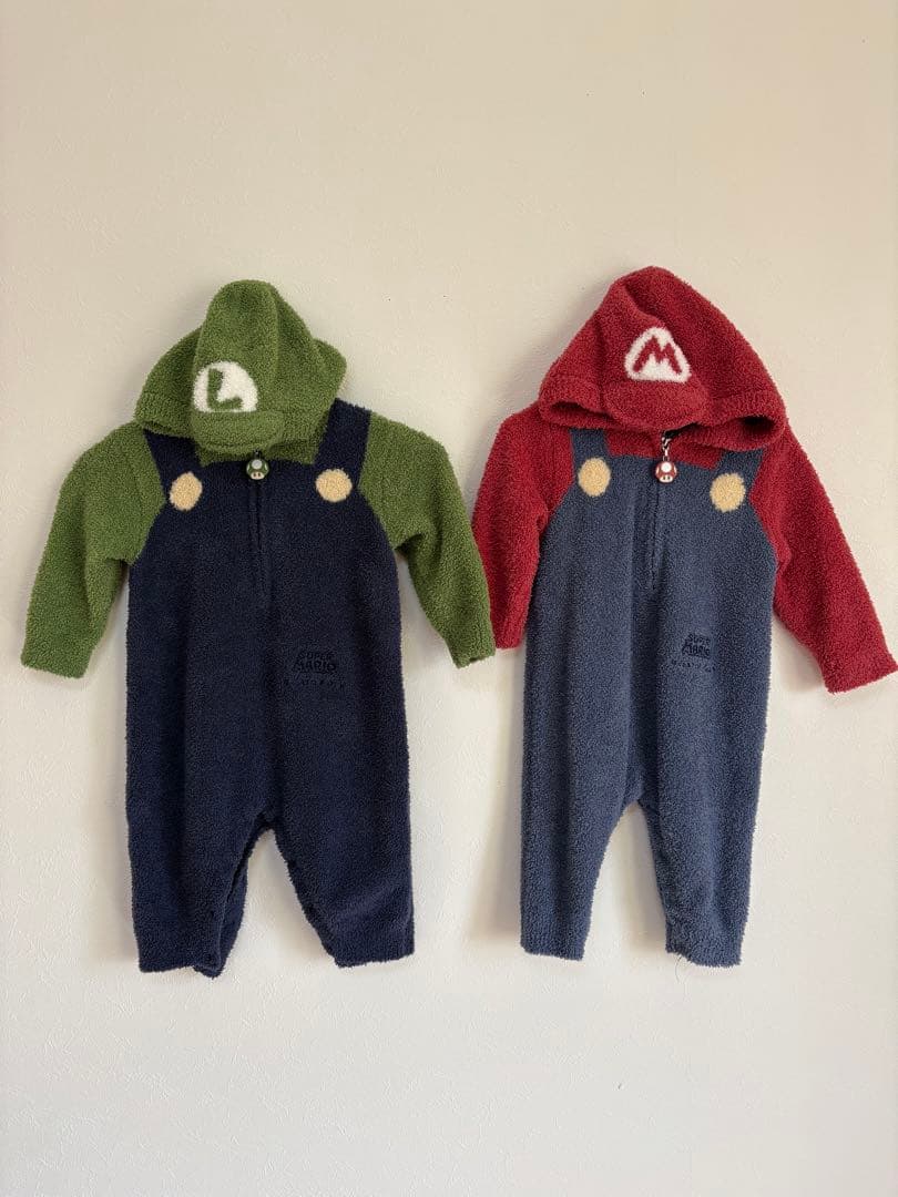 ジェラートピケ　マリオ・ルイージロンパースセット2枚セット　双子