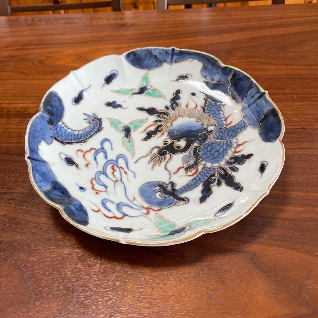 青い龍の絵柄 古伊万里