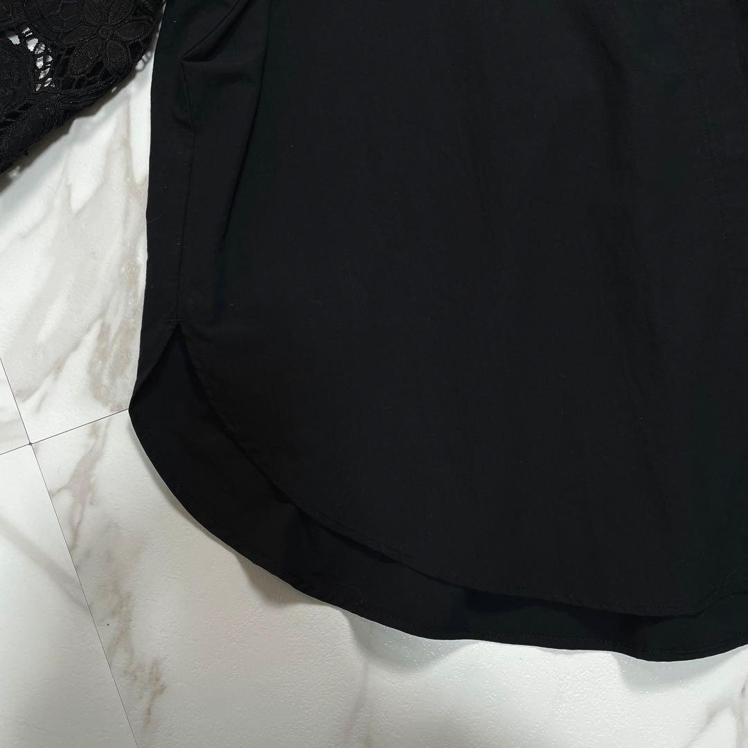 新品タグ付✨BEARDSLEY ビアズリー 袖レースシャツ ブラウス ブラック