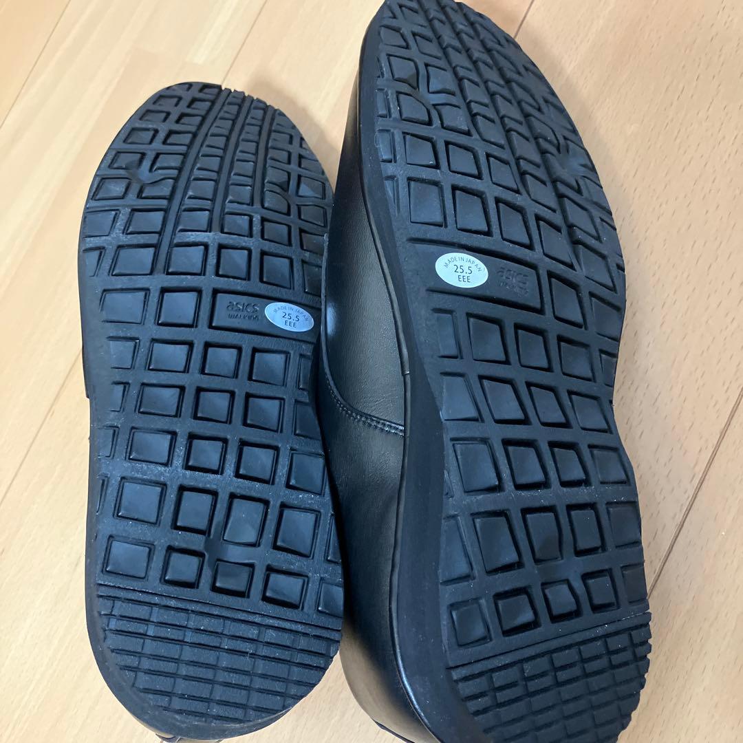 アシックス ペダラ レースアップウォーキングシューズ　25.5cm ブラック