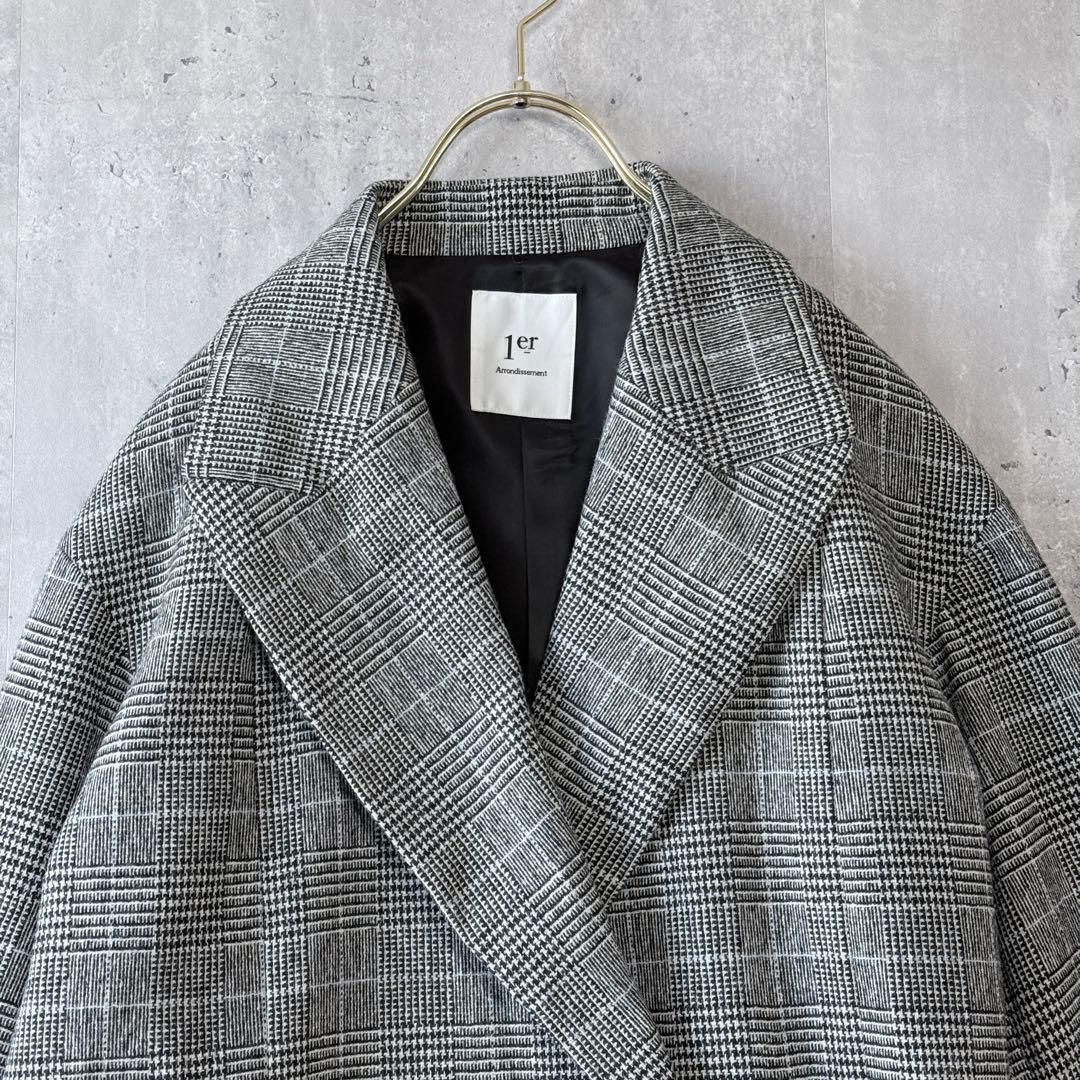 眼*長様 新品同様✨プルミエアロンディスモン グレンチェック　ショートWジャケッ