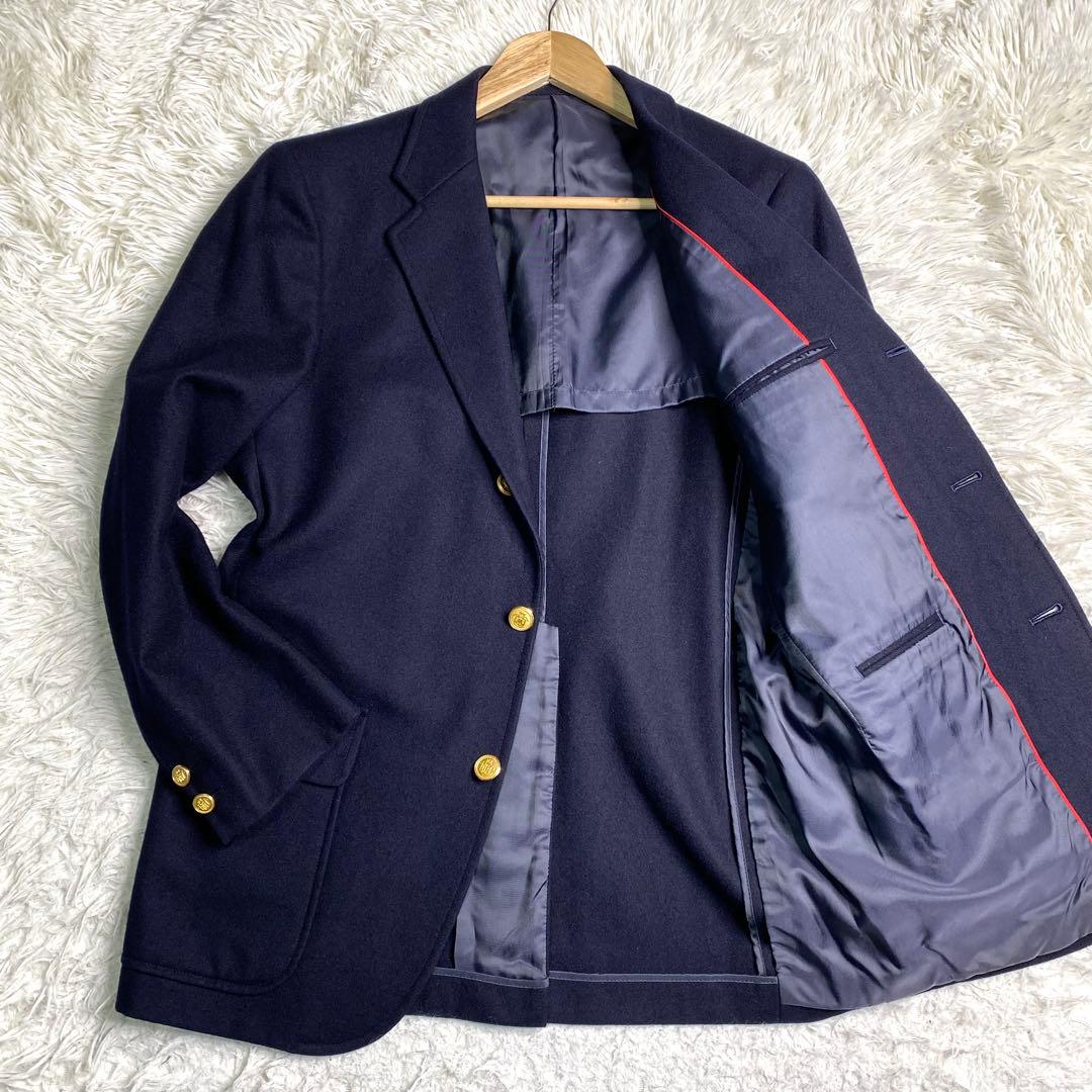 美品✨J.PRESS テーラード 紺ブレ 赤パイピング 金ボタン ネイビー L