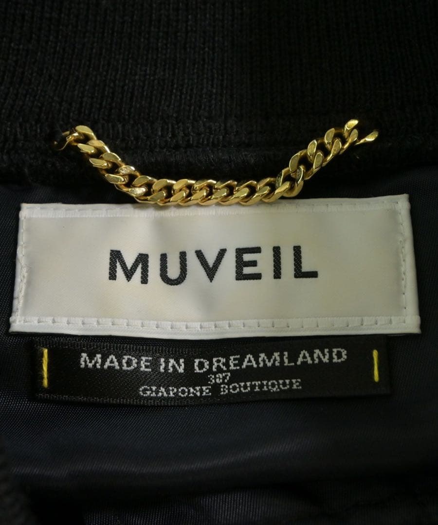 ran☆ 様。MUVEIL ミュベール ブラック フリルジャケット　MA1
