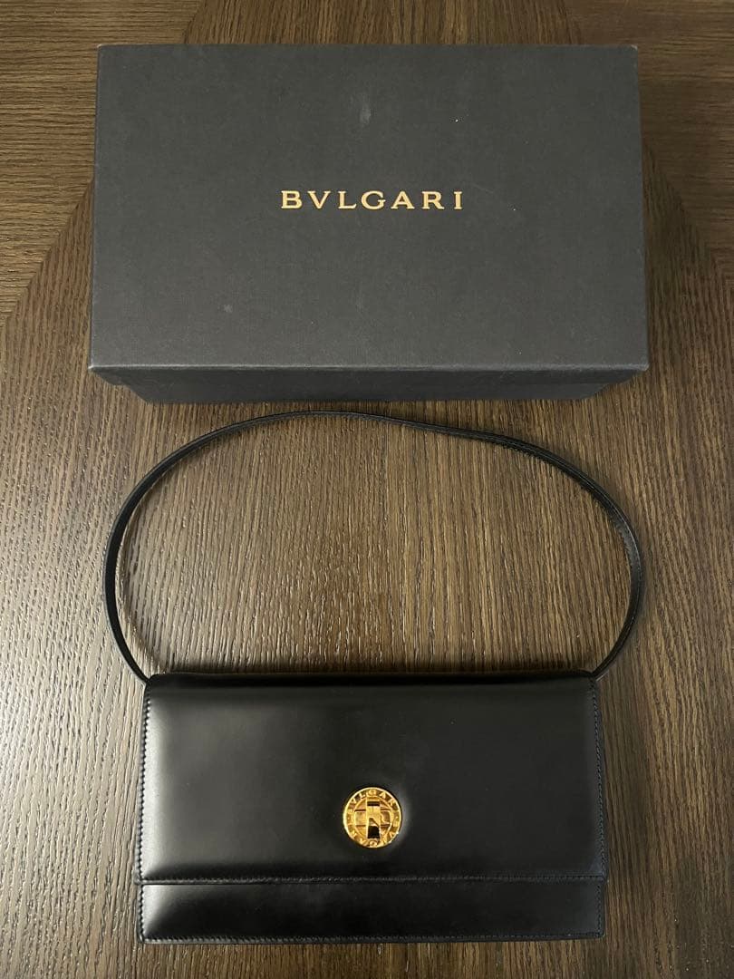 d*3様 【超美品】ブルガリ カーフレザー クラッチ ショルダーバッグ ブラック