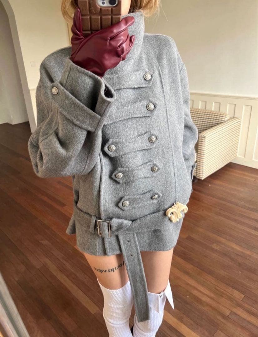 nit alcove ダブルフェイス ウールコート ハンドステッチ ベルト付き