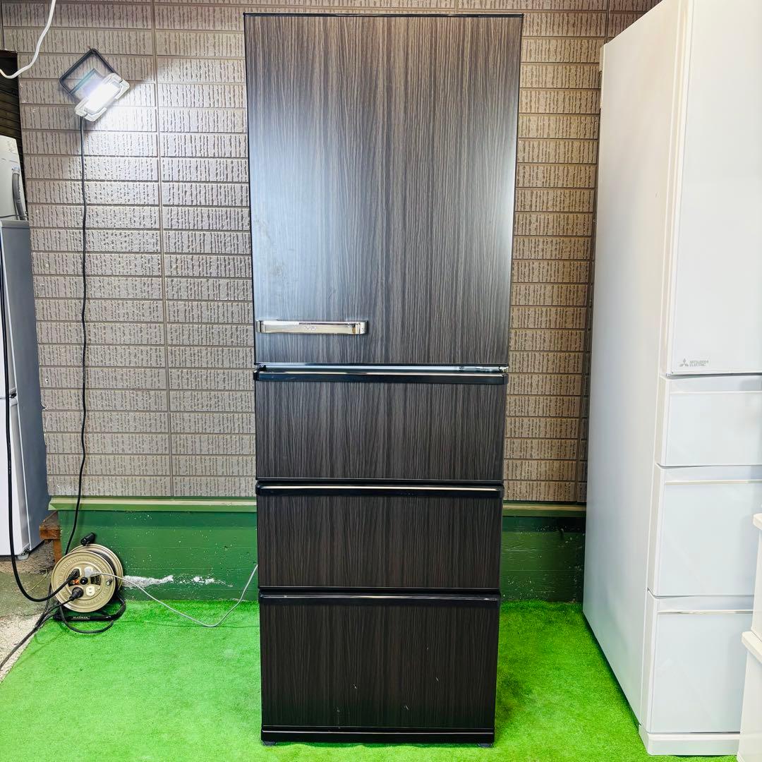 美品 AQUA 368L 冷蔵庫 おしゃれ木目調 21年製【地域限定配送無料】