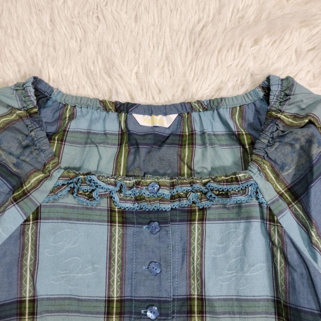 ピンクハウス　23SS　ピクニックチェック　チュニックブラウス　テディ