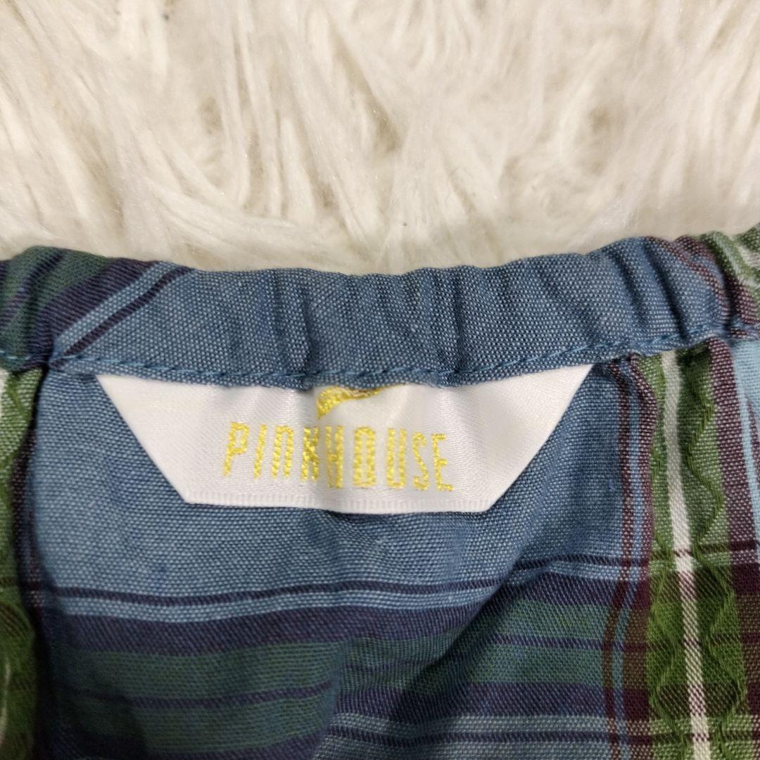 ピンクハウス　23SS　ピクニックチェック　チュニックブラウス　テディ