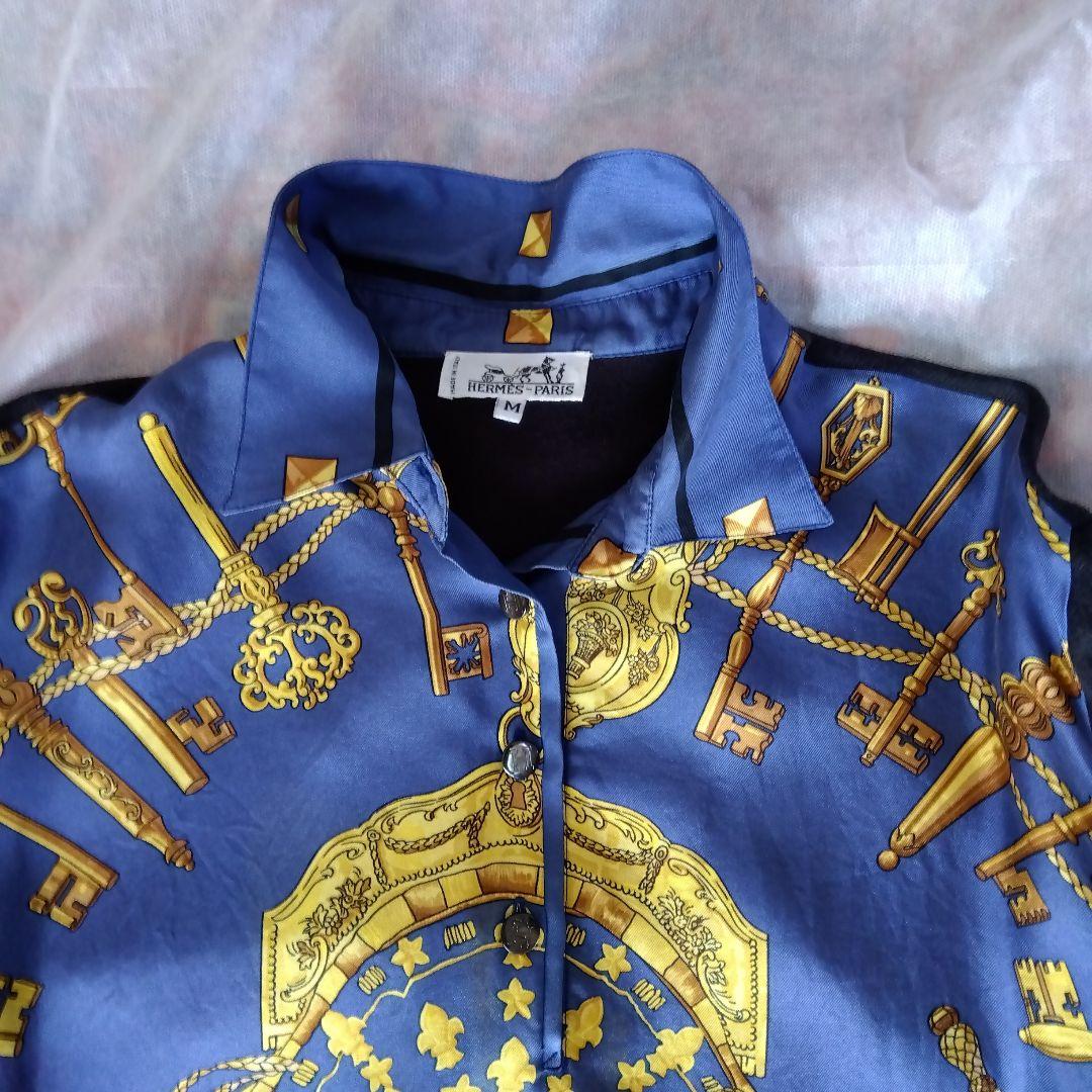 HERMES 鍵柄 長袖ポロシャツ M