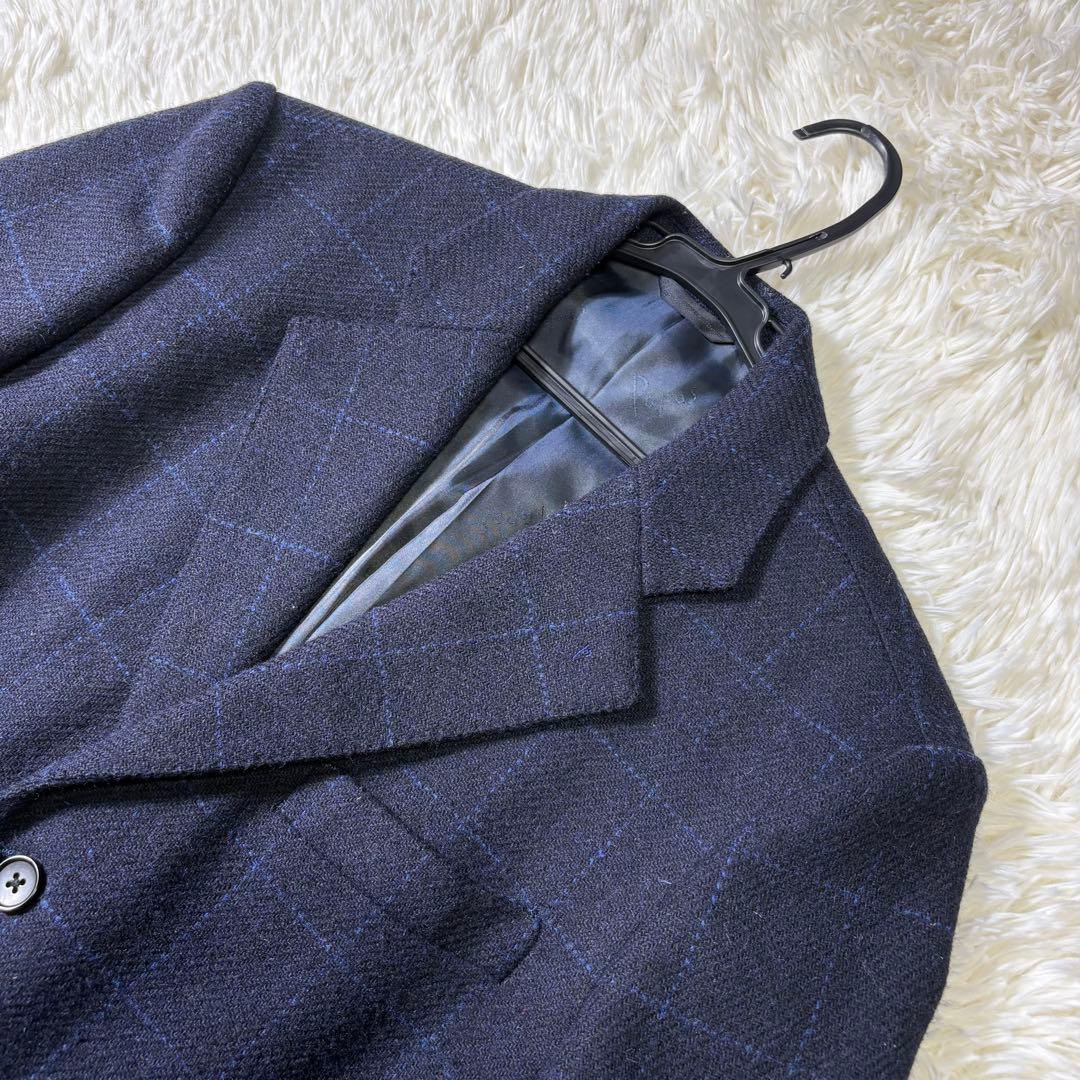 希少⭐️ パパス✖️ハリスツイード　テーラードジャケット別注　濃紺　3ボタン