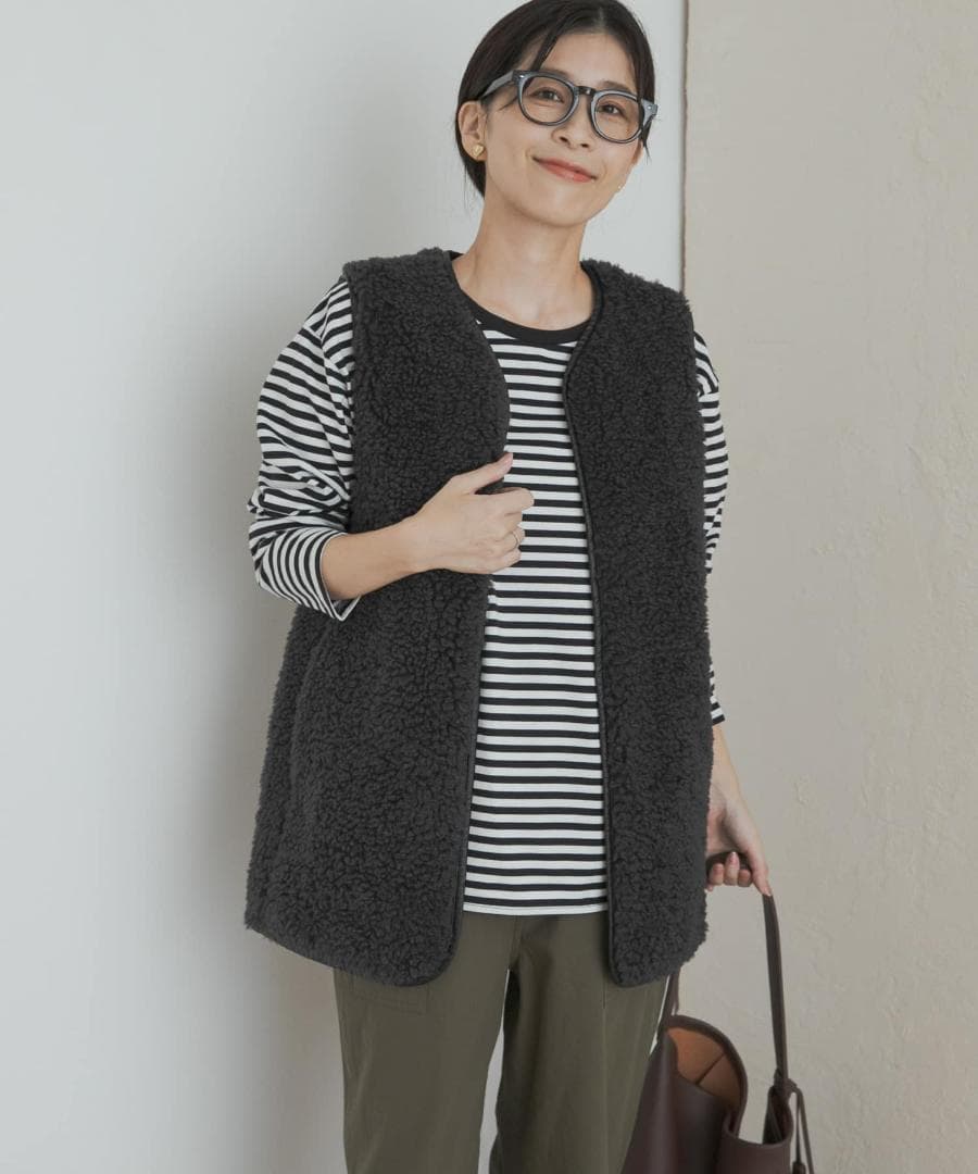 新品◆DOORS◆リバーシブルボアベスト《CHARCOAL》アーバンリサーチ