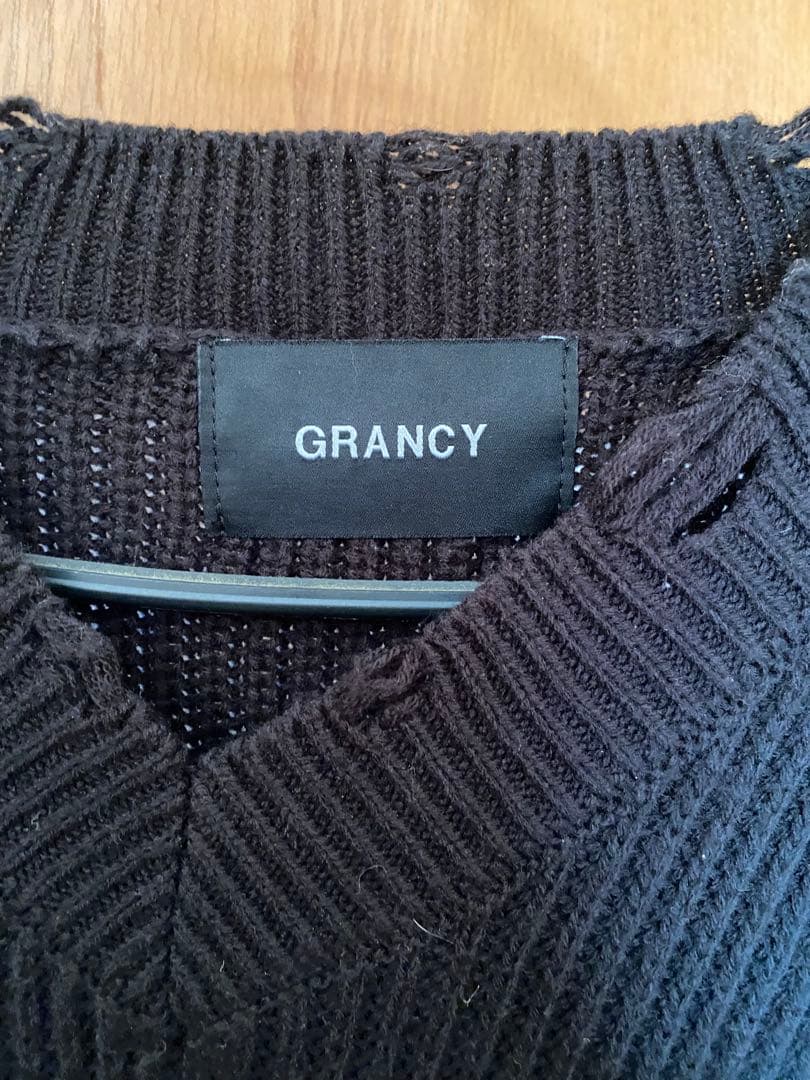 GRANCY ジップデザインアシンメトリーニット　Mサイズ