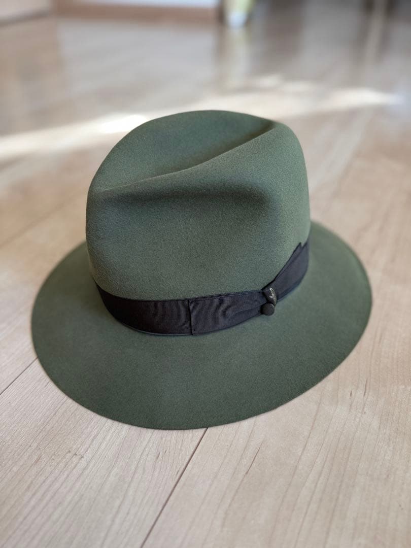 ボルサリーノ　山高帽　ボーラーハット　オリーブグリーン