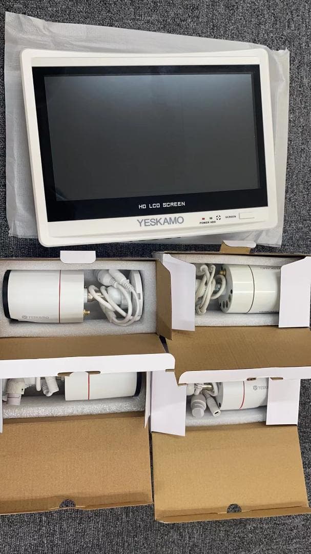 防犯カメラ ワイヤレス 屋外 300万画素 12インチモニター 中古