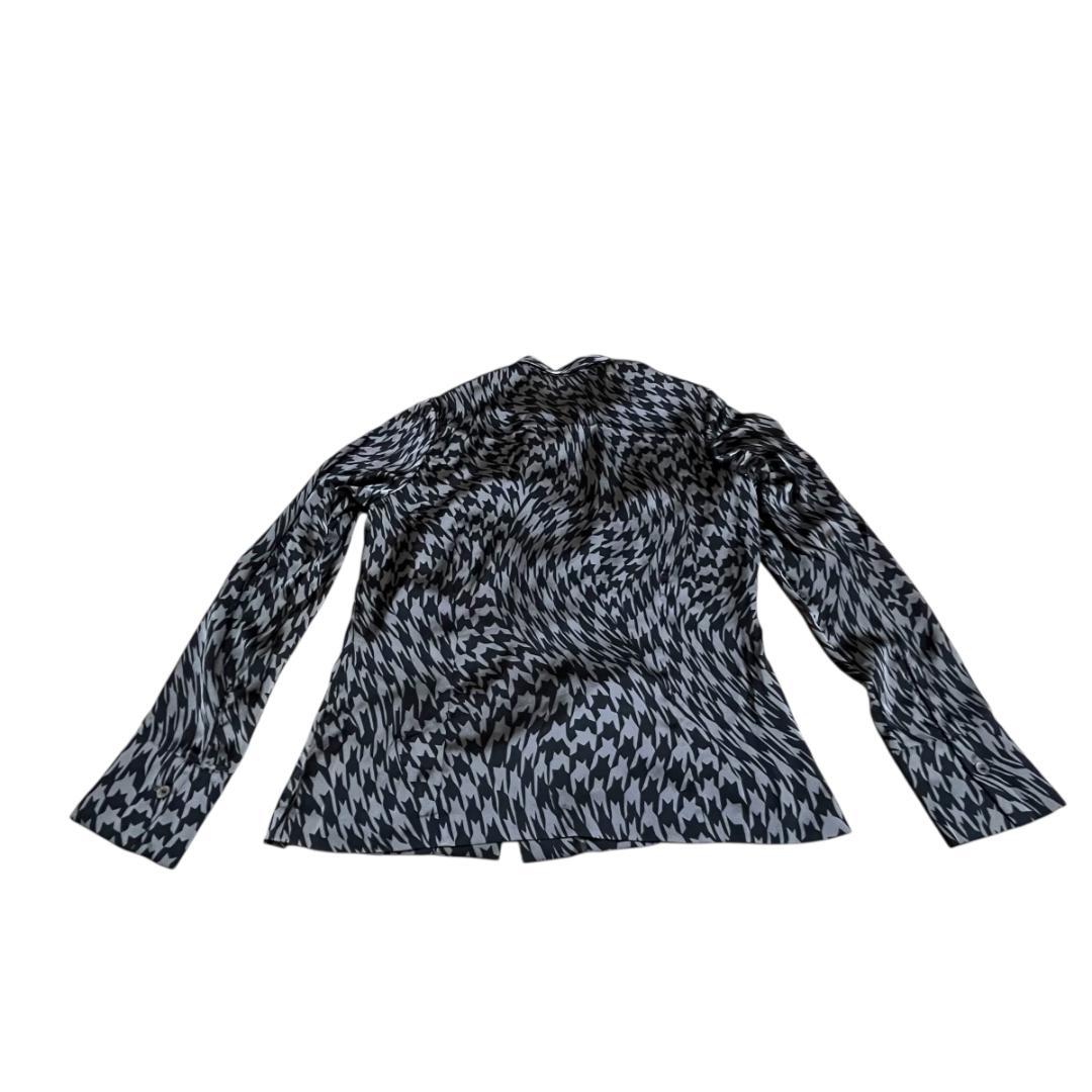 良品 LANVIN COLLECTION 千鳥格子 リボンブラウス 40 黒