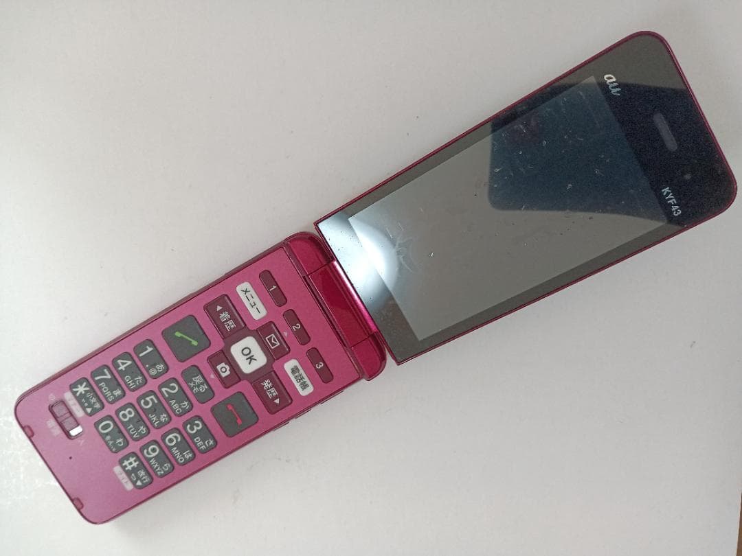 ☆ au かんたんケータイ ライト KYF43 ワインレッド