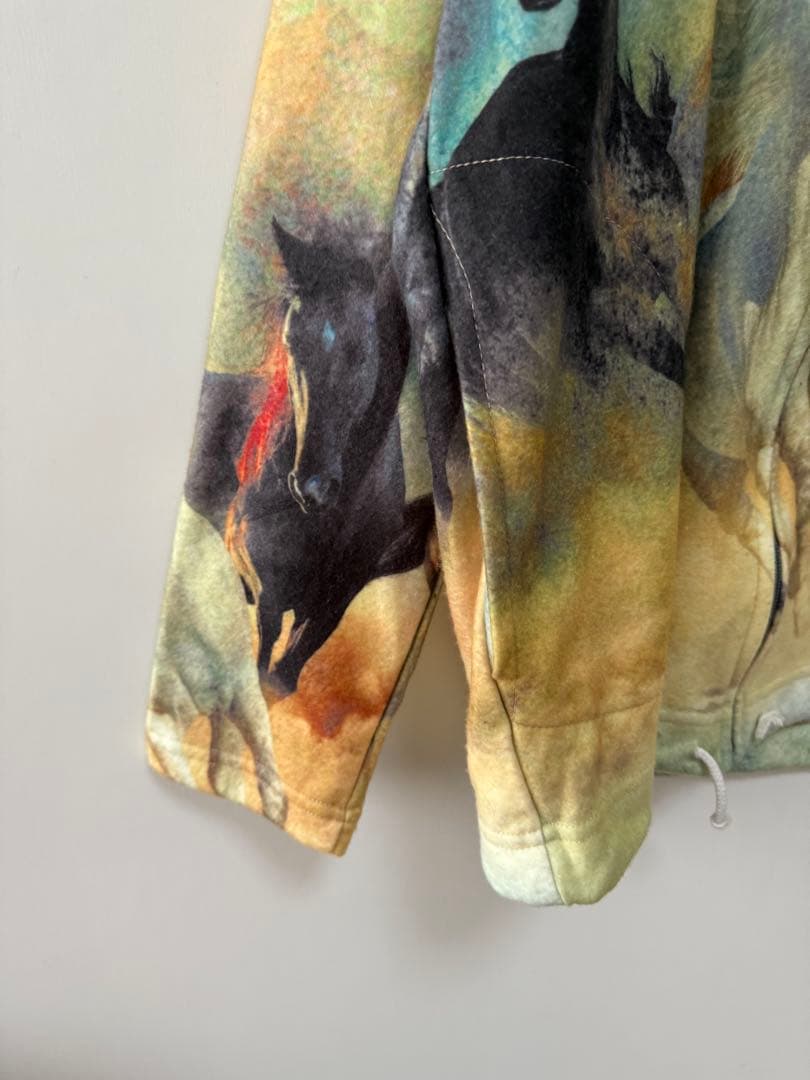 90s usa製 馬柄 ジップアップ フーディー スウェット itimi