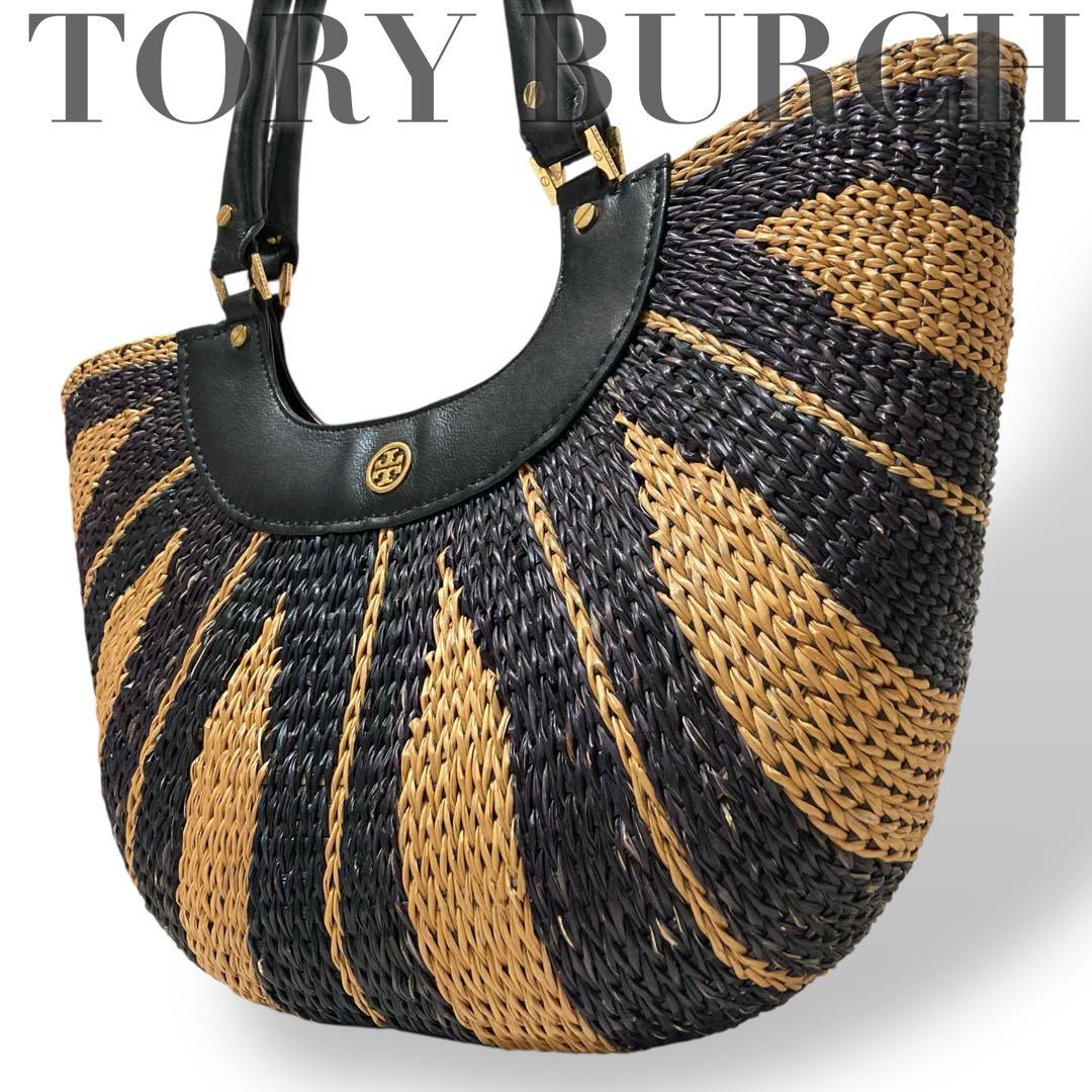 【美品】トリーバーチ　かごバッグ　三日月　ハーフムーン　レザー　ロゴ金具　肩掛け