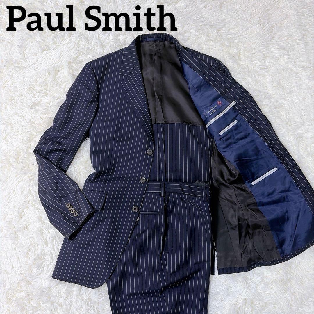 美品✨　ポールスミス　ロンドン　ストライプ　ネイビー　ゼニア　背抜き